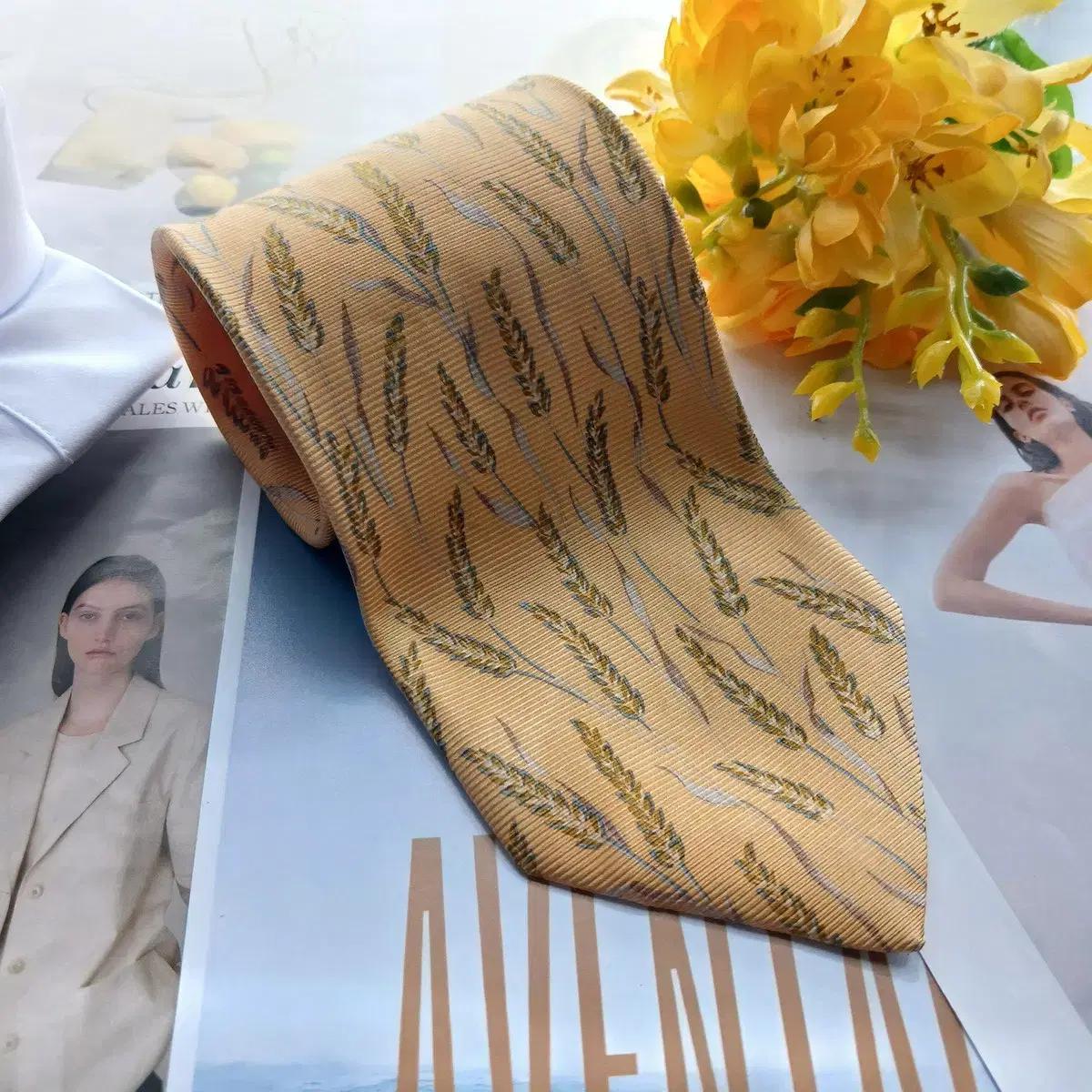 에르메네질도 제냐 실크 베이지 넥타이 9.5cm A등급 A18541 2