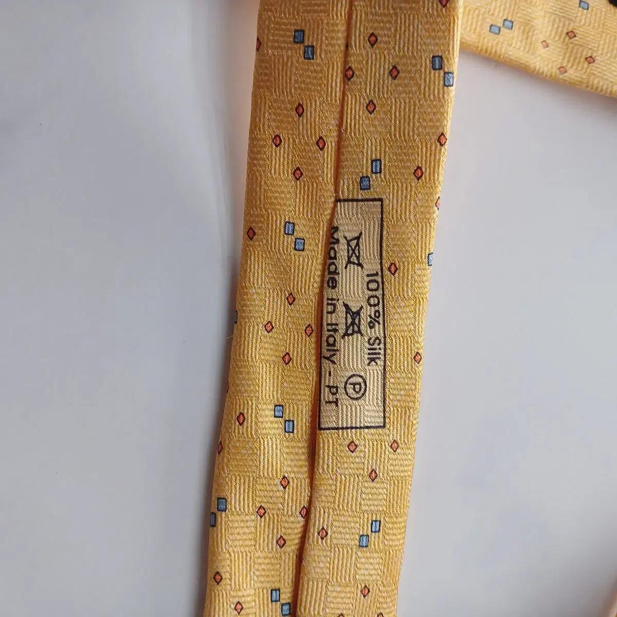 던힐 실크 옐로우 마이크로 패턴 넥타이 9.5cm A+등급 A18196 8