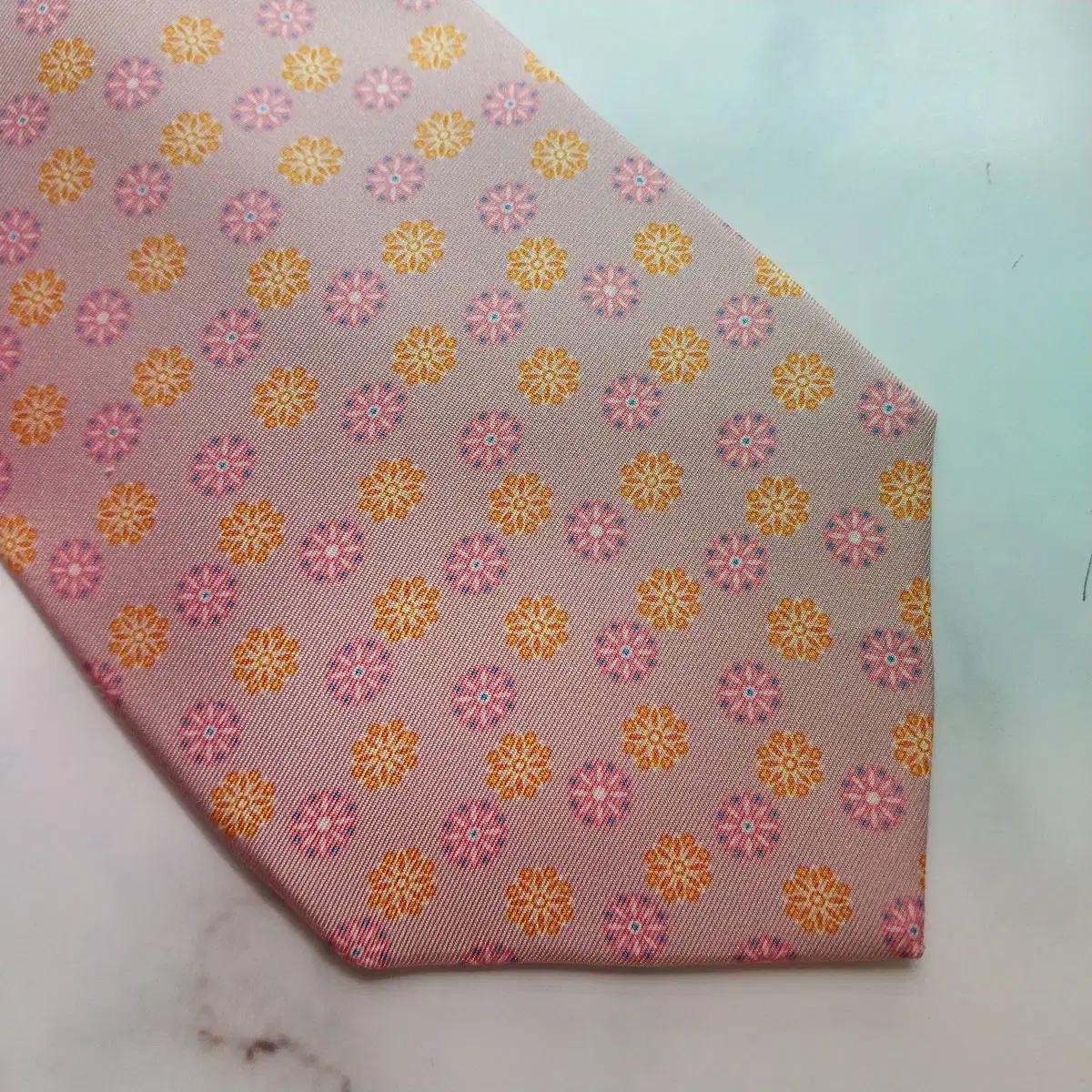 발렌티노 실크 플라워 자카드 넥타이 8.5cm S등급 K571 10