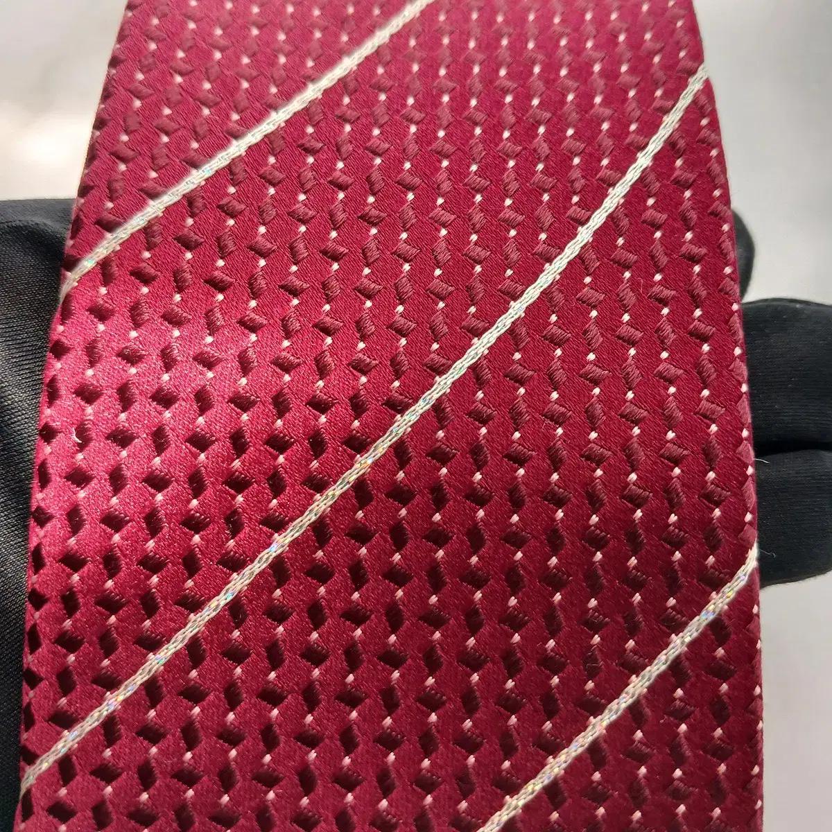 피에르가르뎅 실크 레드 스트라이프 넥타이 7.9cm A+등급 A17556 6