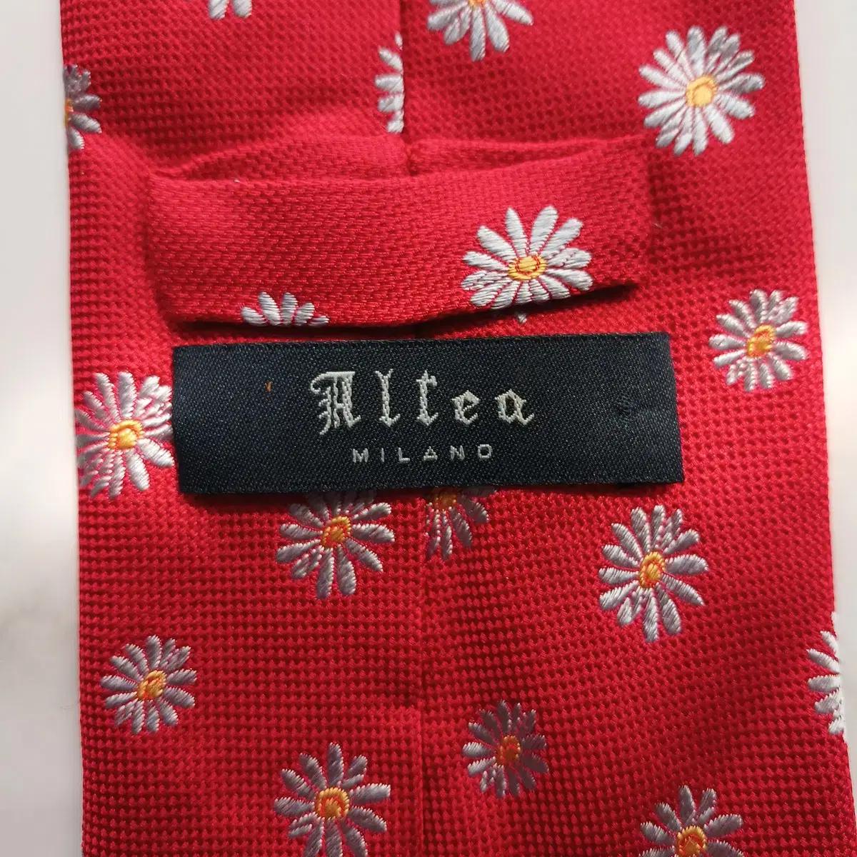알테아 실크 레드 플라워 넥타이 9.5cm A+등급 A17543 7