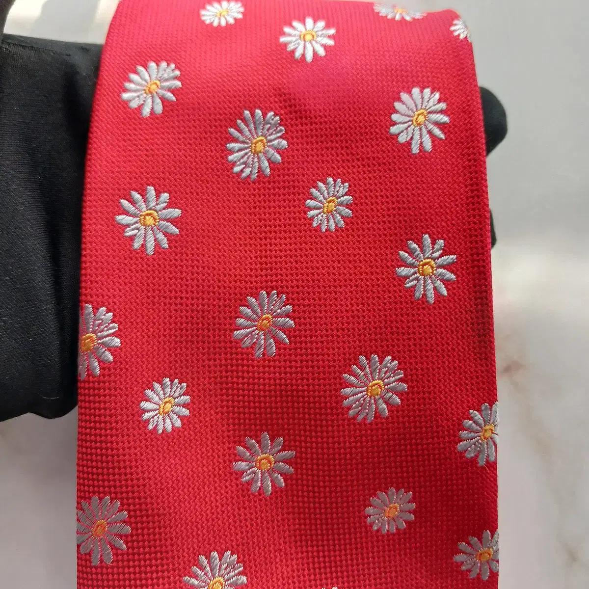 알테아 실크 레드 플라워 넥타이 9.5cm A+등급 A17543 6