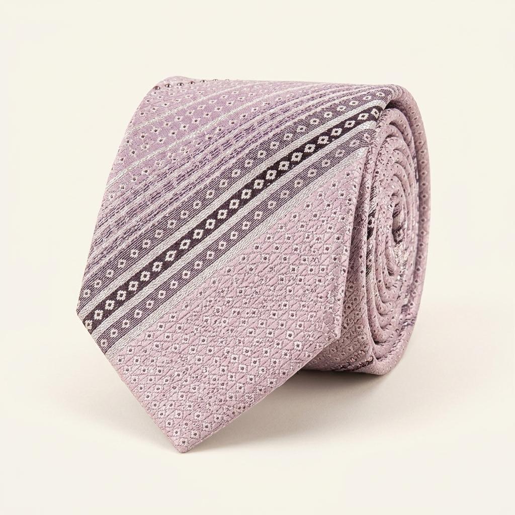 피에르 가르댕 실크 핑크 패턴 넥타이 8.7cm A+등급 A17487 1