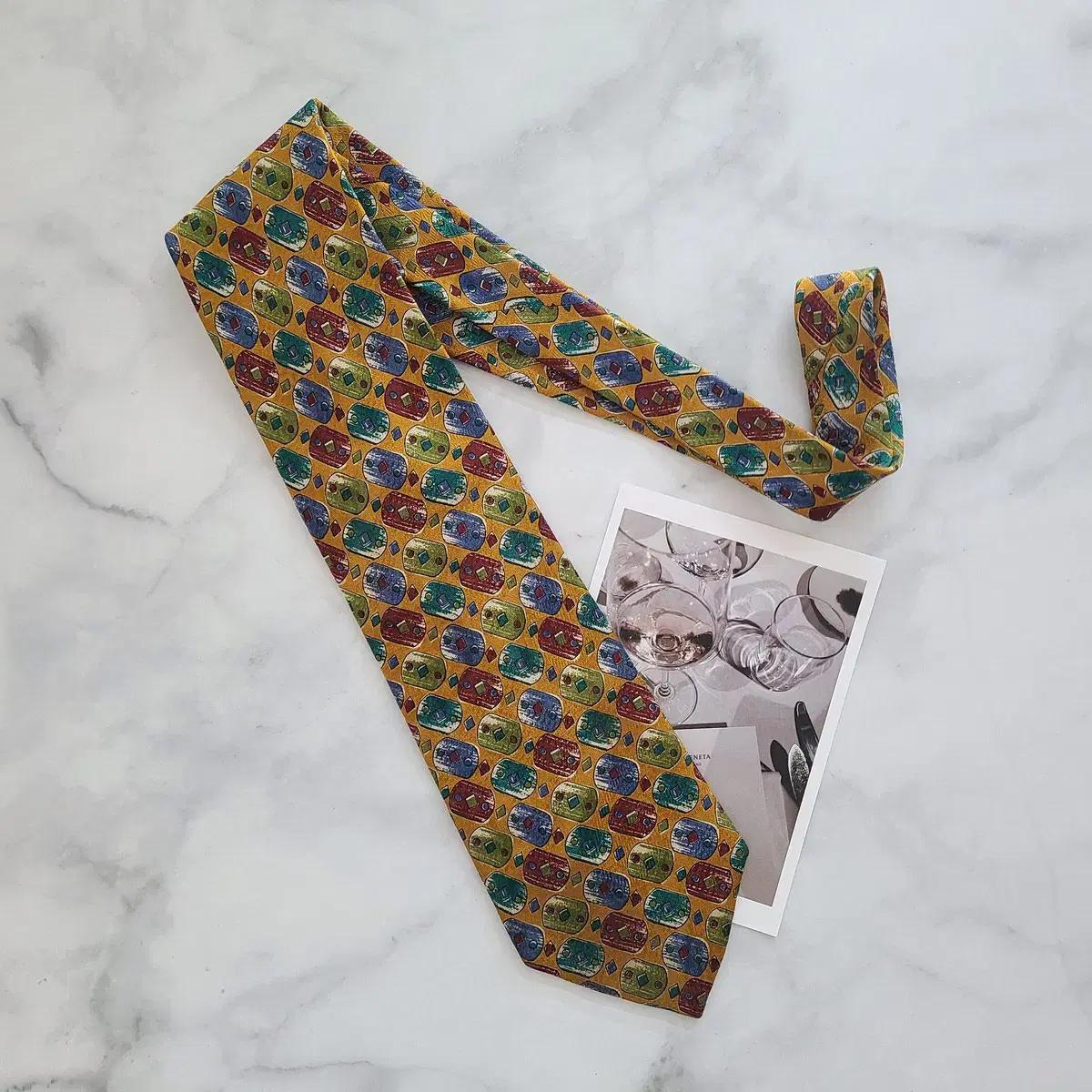 아쿠아스큐텀 정품 명품넥타이 9.6cm A등급 E252 6