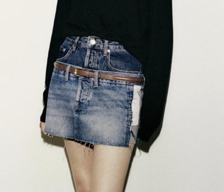 자라 레이어드 데님 미니스커트 M 4