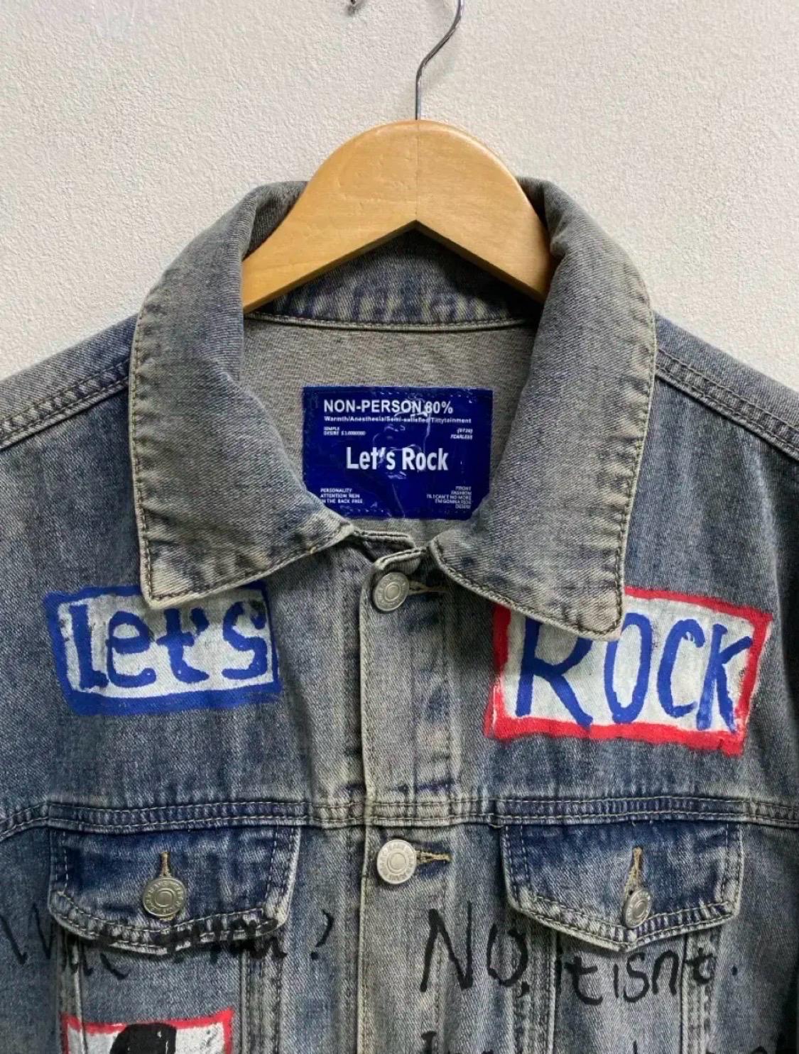 Let's Rock 프린팅 데님 자켓 free 6