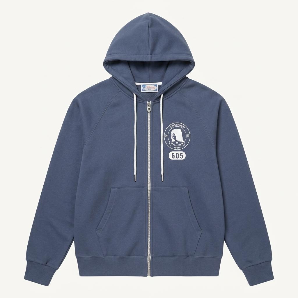 hether comfort hoodie (mid blue) 헤더컴포트후디 1