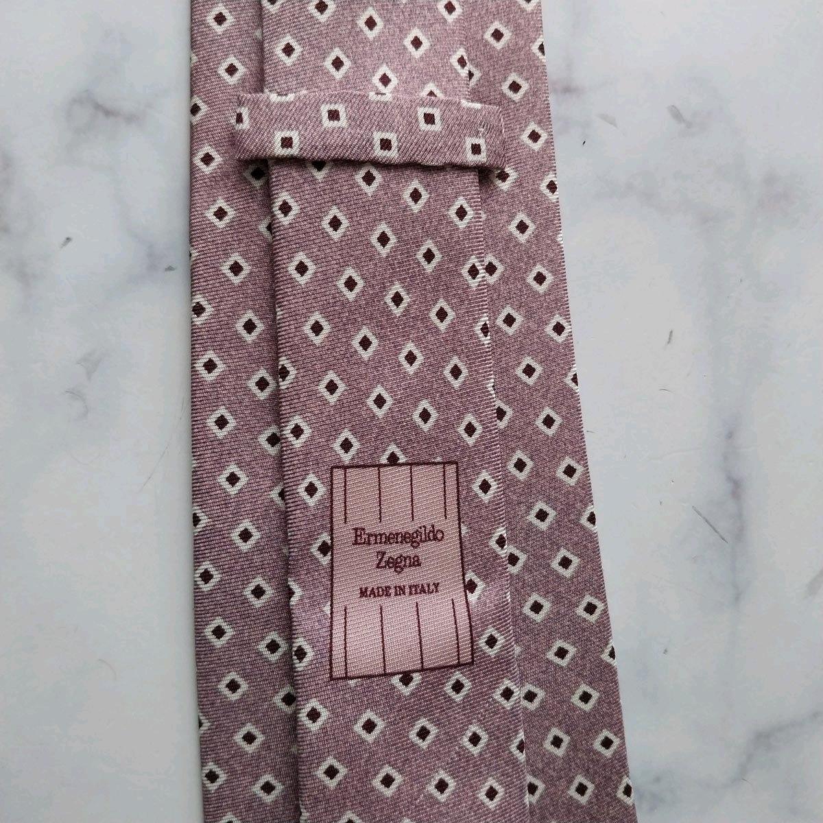 에르메네질도 제냐 실크 패턴 넥타이 8.9cm A+등급 K2179 10