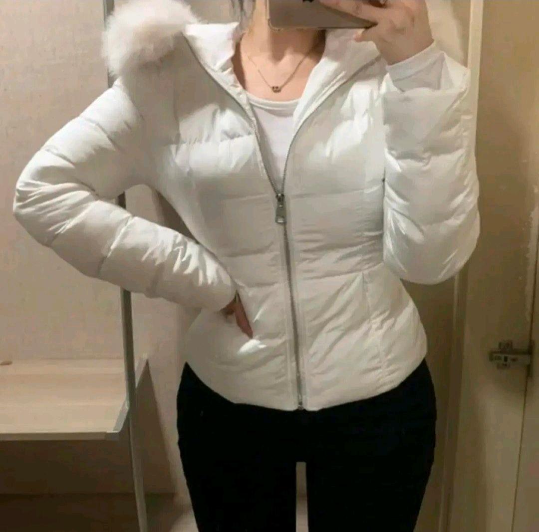 화이트 퍼 후드 점퍼 2