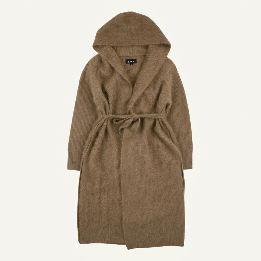 DKNY 라쿤100% 후드 롱가디건 1
