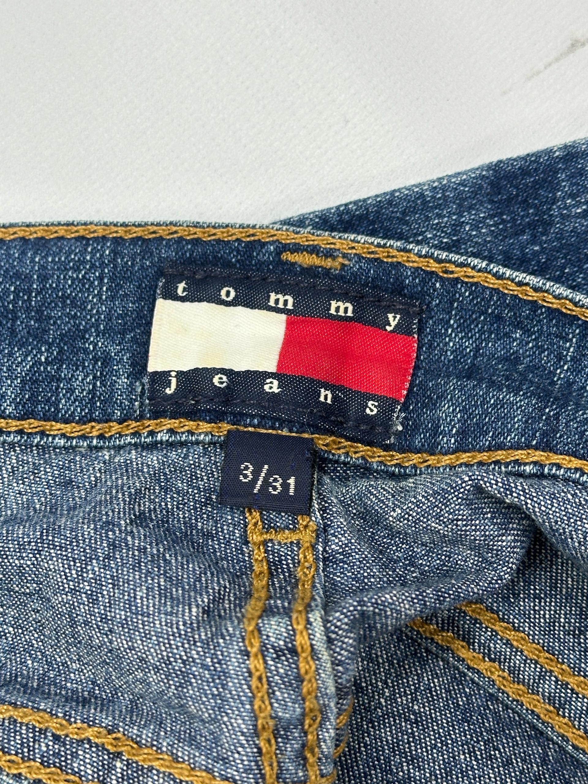 타미힐피거 TOMMY 중청 Y2K 로우라이즈 워싱 부츠컷 청바지  9