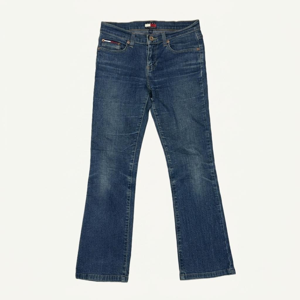 타미힐피거 TOMMY 중청 Y2K 로우라이즈 워싱 부츠컷 청바지  1