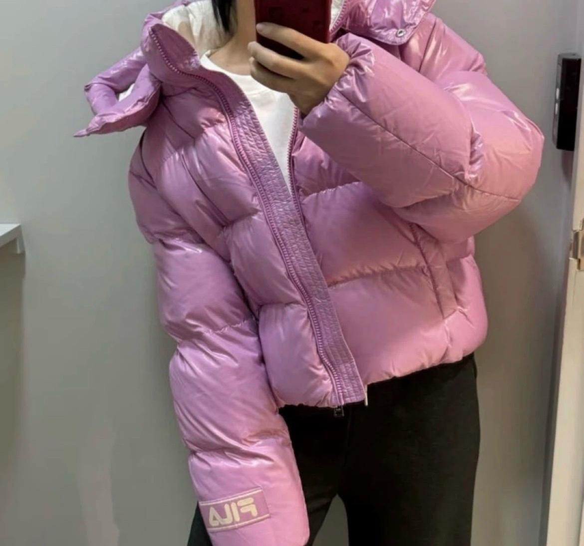 휠라 여성 핑크 숏패딩 M 3