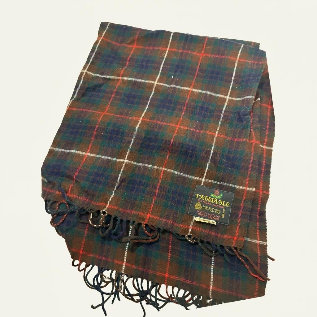 메리노 램스울 숄 100% 스코틀랜드산 체크 숄 Made in Scotland 1