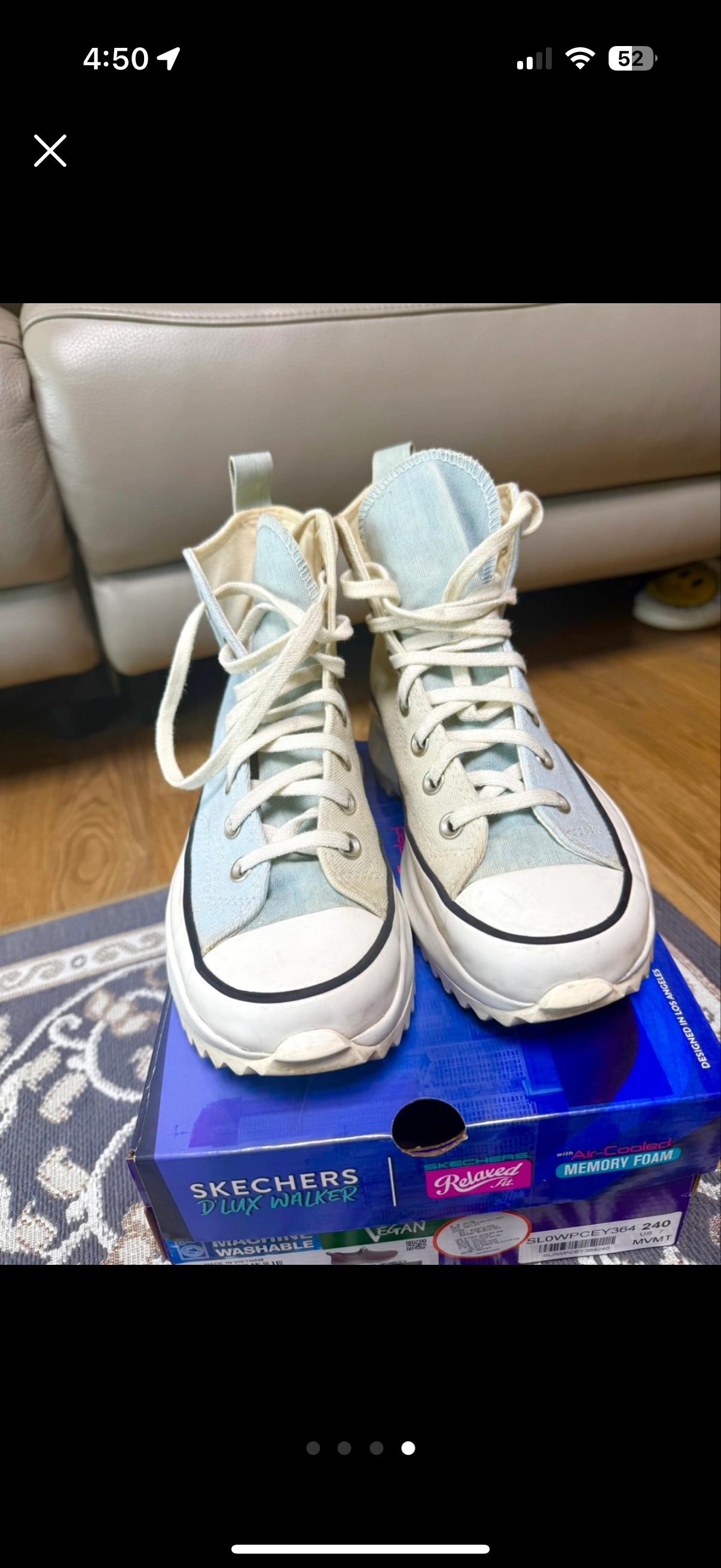 산뜻한 컨버스 런스타 하이크 데님 블루 230 2