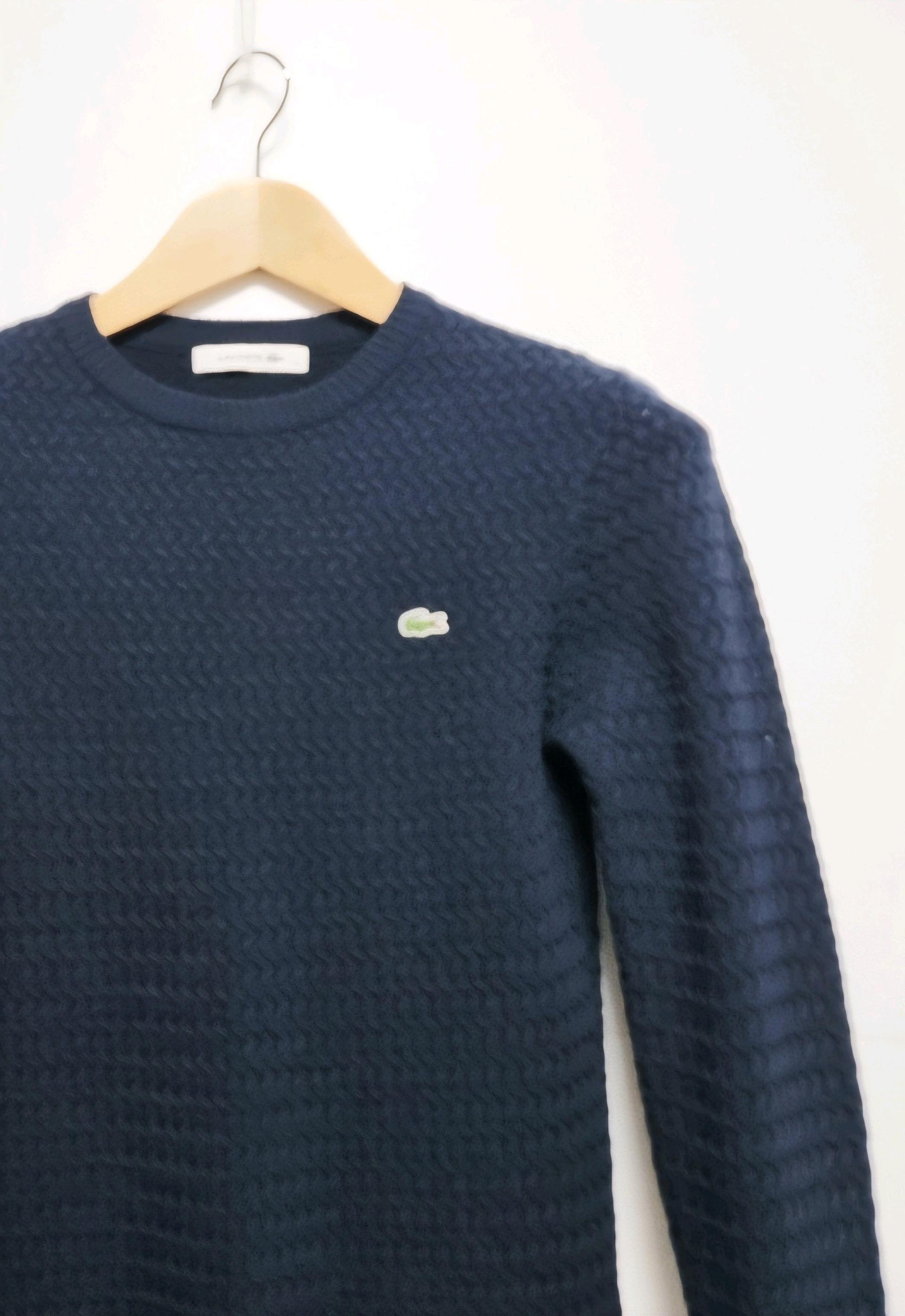 여성 라코스테 WOOL 울 모 케이블 꽈배기 네이비 긴팔 니트 스웨터 6
