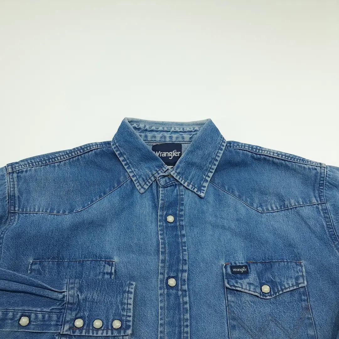 CN782 XL 랭글러 90s 데님 웨스턴진주스냅 인디고블루 데님셔츠 남방 4