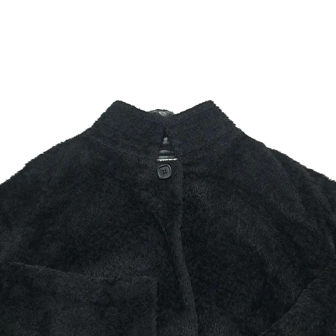 CN768 L 막스마라 00s 이태리판 알파카울 하이넥벨티드 블랙 코트 4