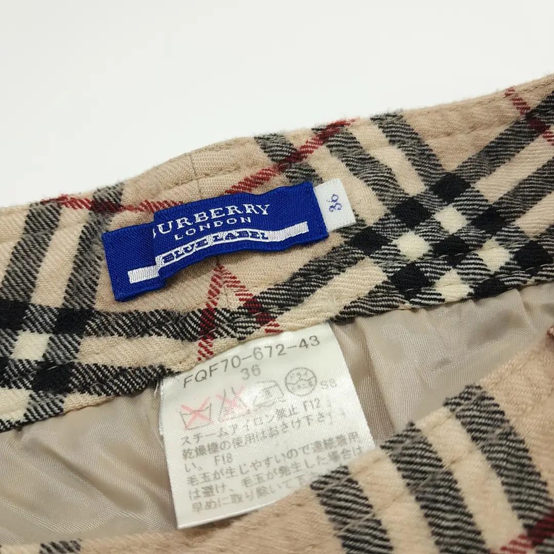 CN729 S 버버리 00s 일본판 노바체크 부츠컷 베이지 바지 6