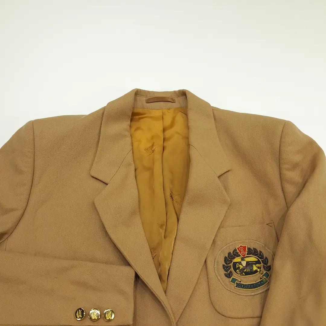 CN595 L 버버리 90s 영국판 울 금장크레스트 카멜 자켓 아우터 5