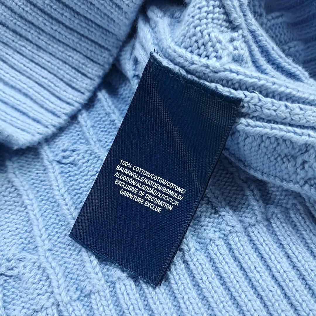 CN533 L-XL 폴로 00s 코튼 브이넥 라이트블루 케이블 조끼 6