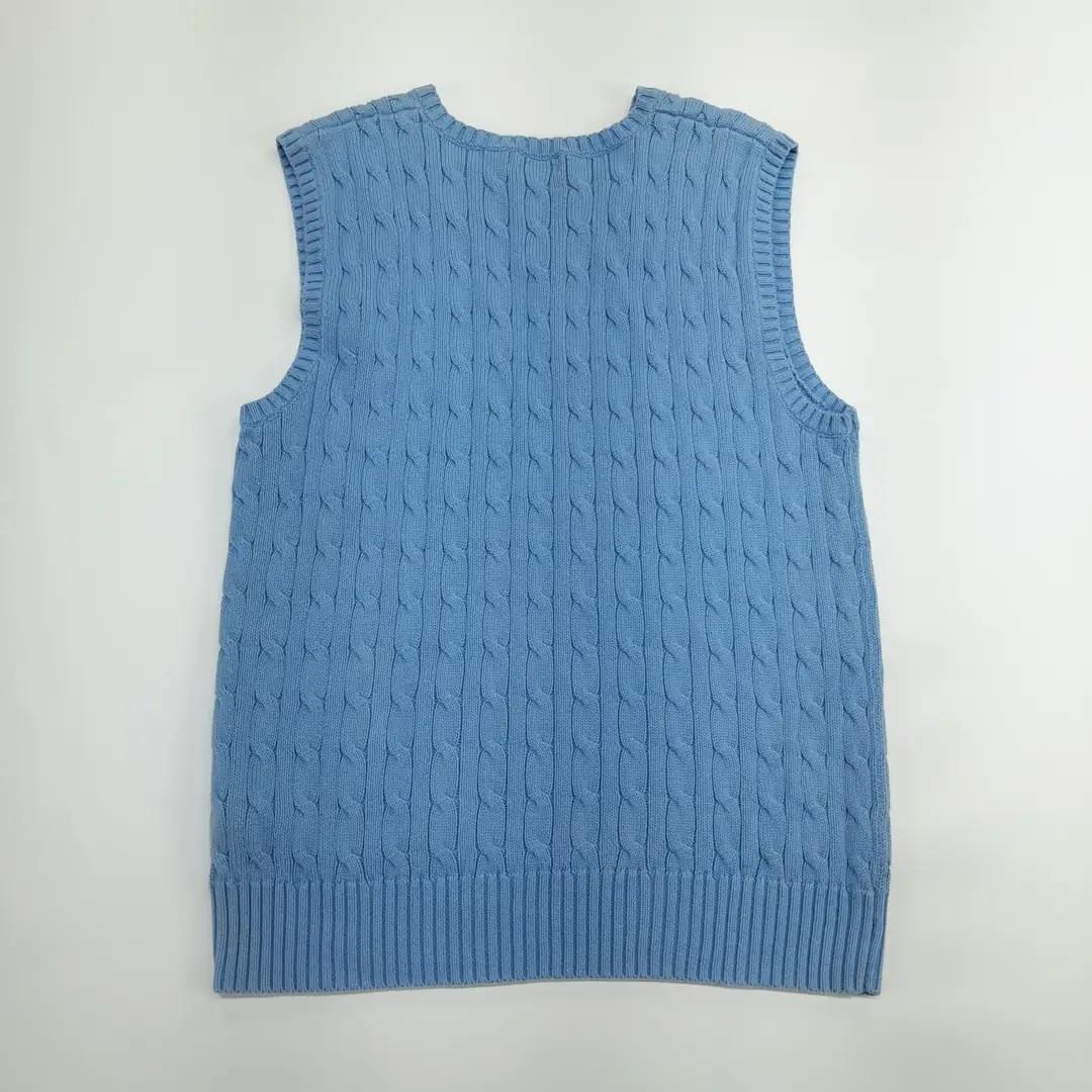 CN533 L-XL 폴로 00s 코튼 브이넥 라이트블루 케이블 조끼 7