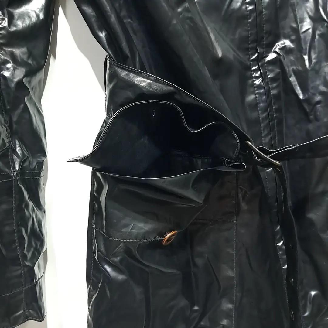 CN499 M 폴로 00s 일본판 코팅 벨티드하이넥 블랙 자켓 8
