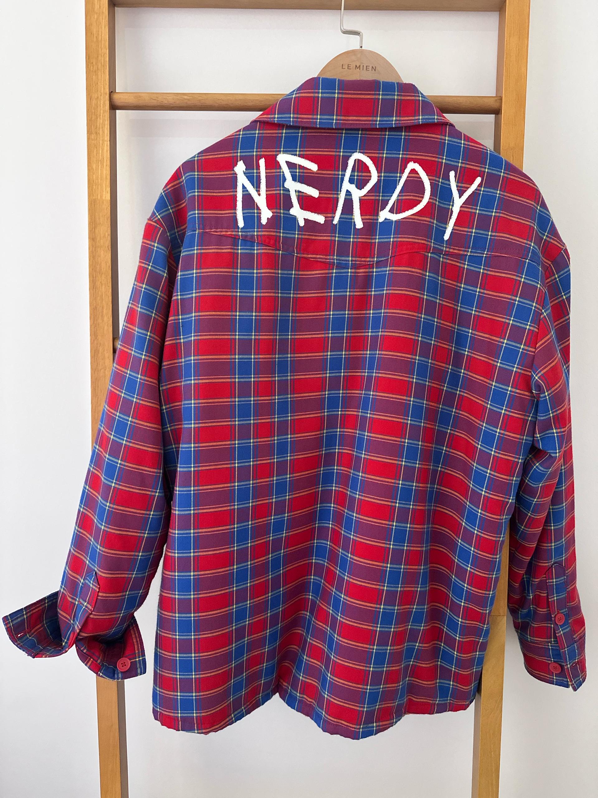 NERDY 널디 레드/블루 체크 패딩셔츠(사이즈S) 6