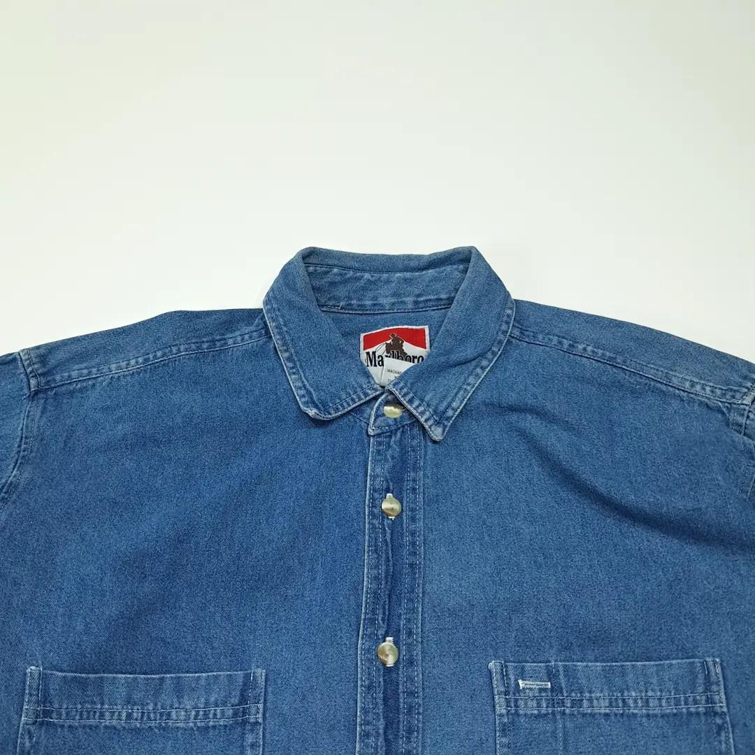 CL513 L 말보로 90s 미국판 코튼 미디엄워시 데님셔츠 남방 3