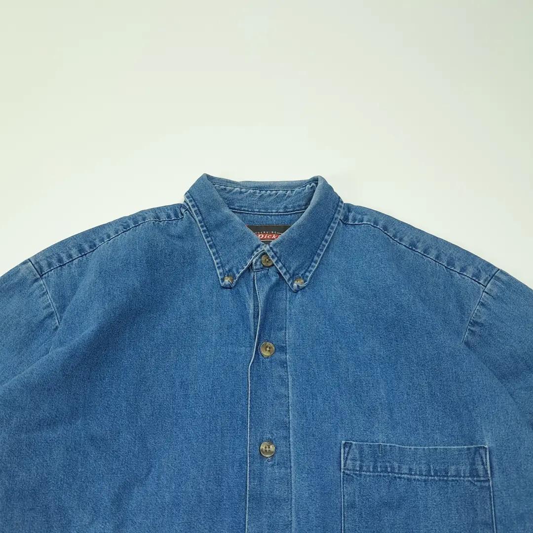 CL511 M 디키즈 90s 멕시코판 코튼 버튼다운 중청 데님셔츠 남방 4