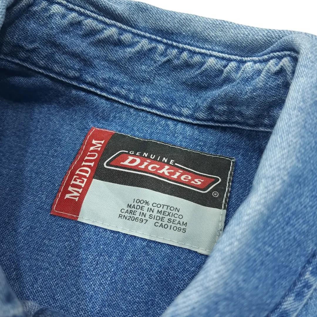 CL511 M 디키즈 90s 멕시코판 코튼 버튼다운 중청 데님셔츠 남방 5