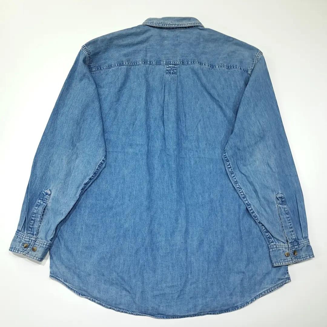 CL453 XL 엘엘빈 90s 코튼 버튼다운 인디고 데님셔츠 남방 6
