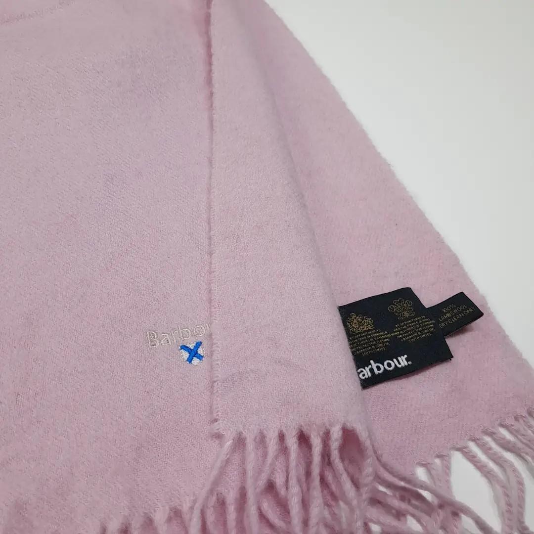 MX585 바버 00s 램스울 자수 핑크 머플러 목도리 7