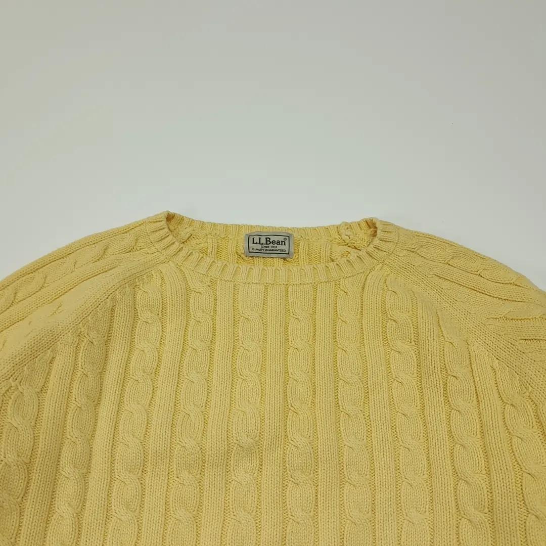 CL377 XL 엘엘빈 90s 코튼 케이블 레몬옐로우 니트 스웨터 3
