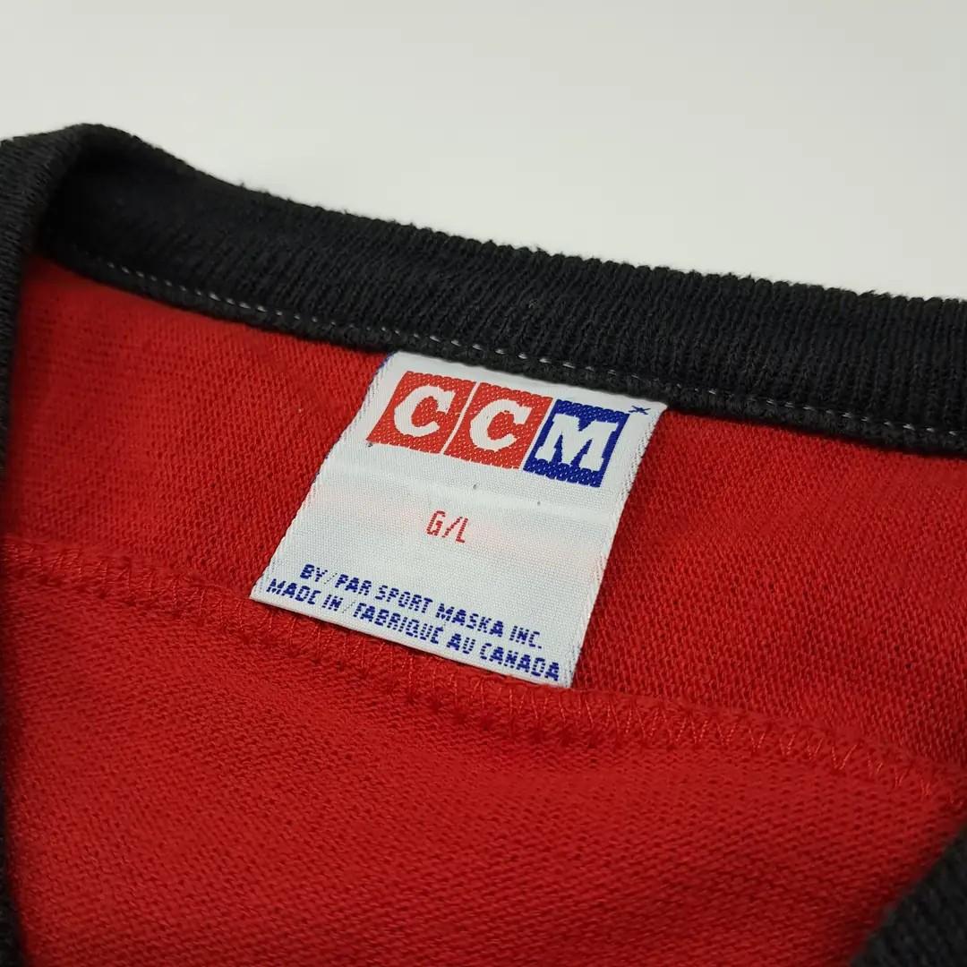 CL344 L CCM 90s 캐나다판 폴리 스트라이프 레드 니트 스웨터 4