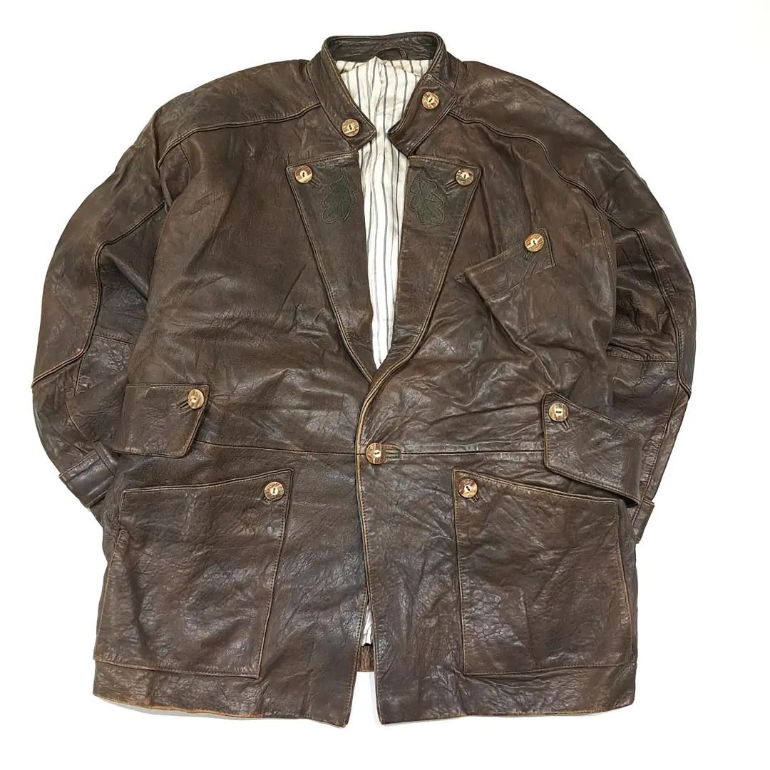 CL336 XL 아그반트폼피터 80s 독일판 가죽 오크잎 다크브라운 자켓 아우터 2