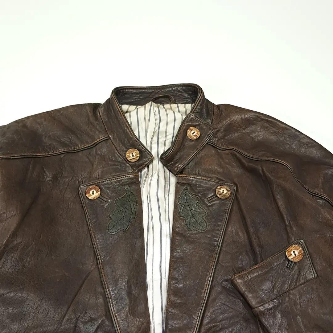 CL336 XL 아그반트폼피터 80s 독일판 가죽 오크잎 다크브라운 자켓 아우터 3