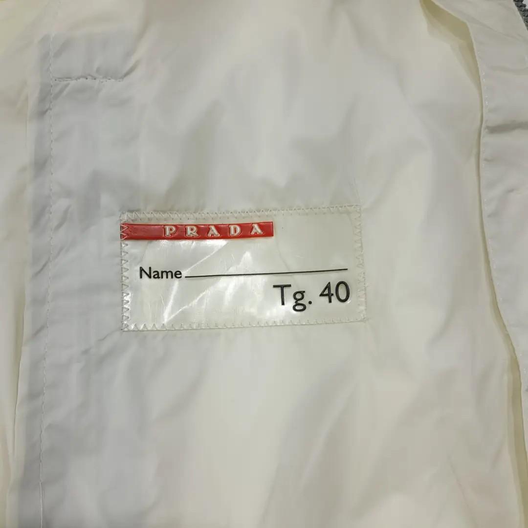 CL324 L 프라다 90s 이태리판 나일론 분리형 화이트 자켓 아우터 8