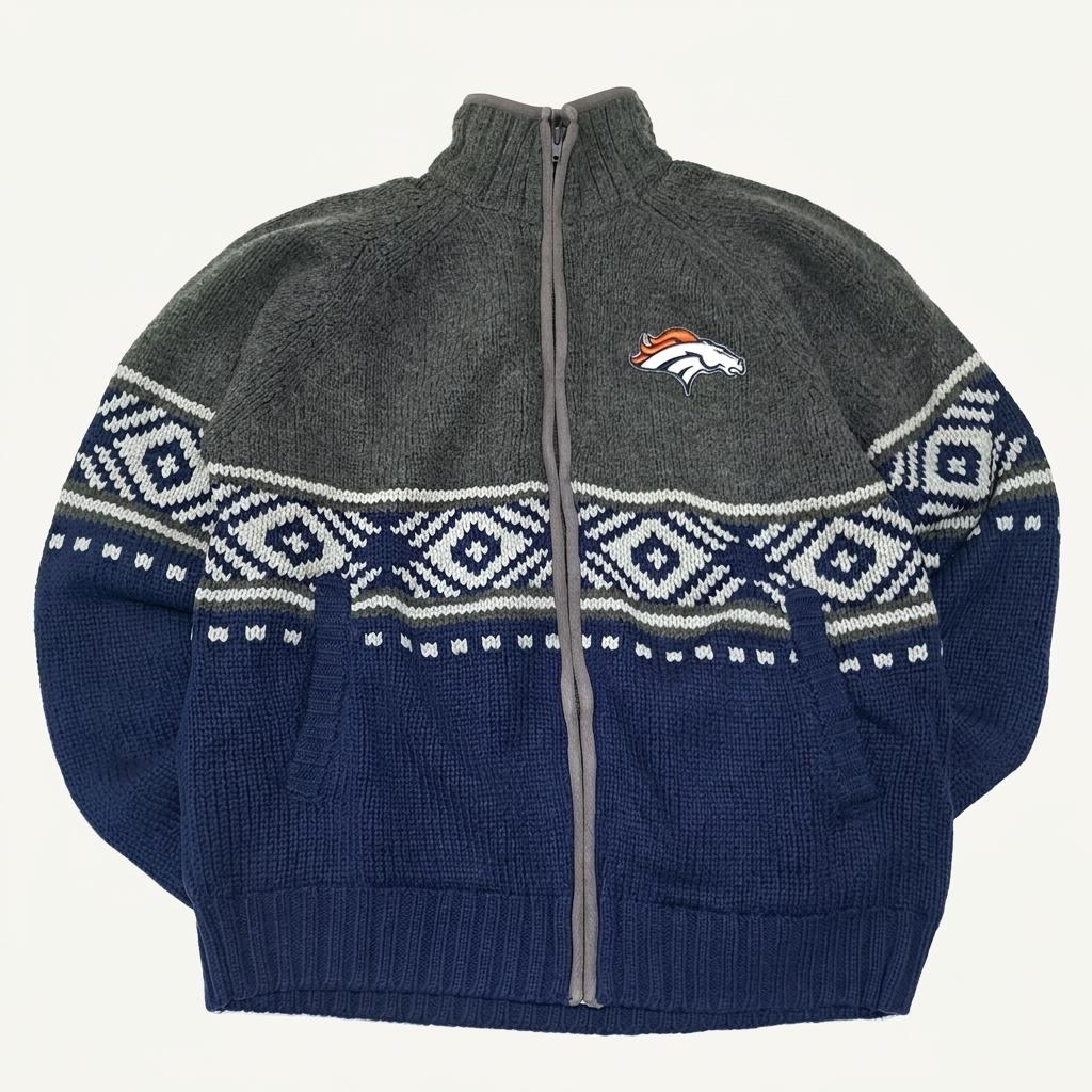 CL318 L NFL 00s 울 페어아일 차콜 니트 자켓 아우터 1