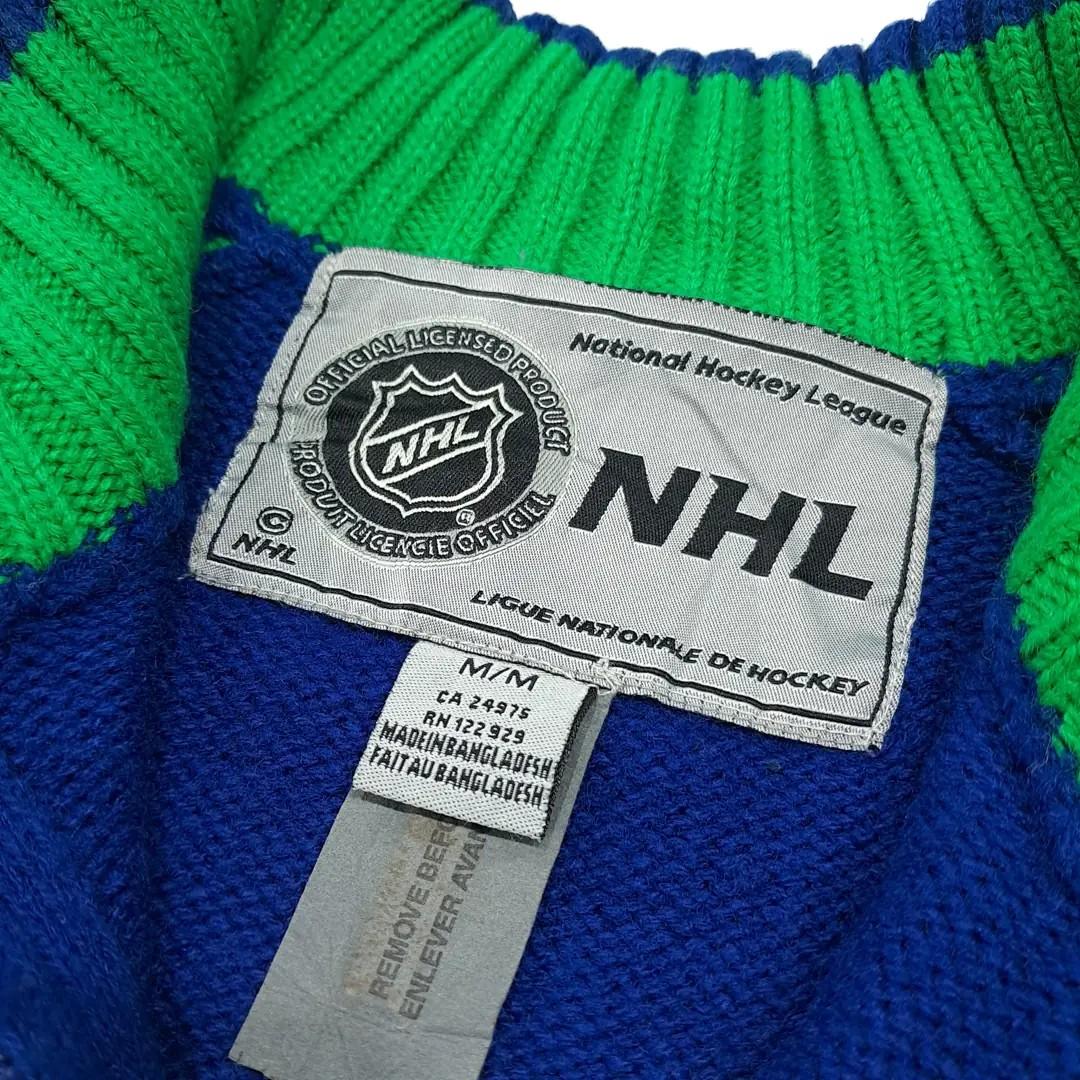 CL319 L NHL 00s 아크릴 하프집업 로고 블루 니트 스웨터 4