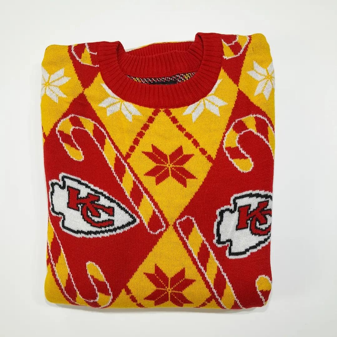 CL316 2XL NFL 아크릴 캔자스시티치프스 아가일 레드 니트 스웨터 9