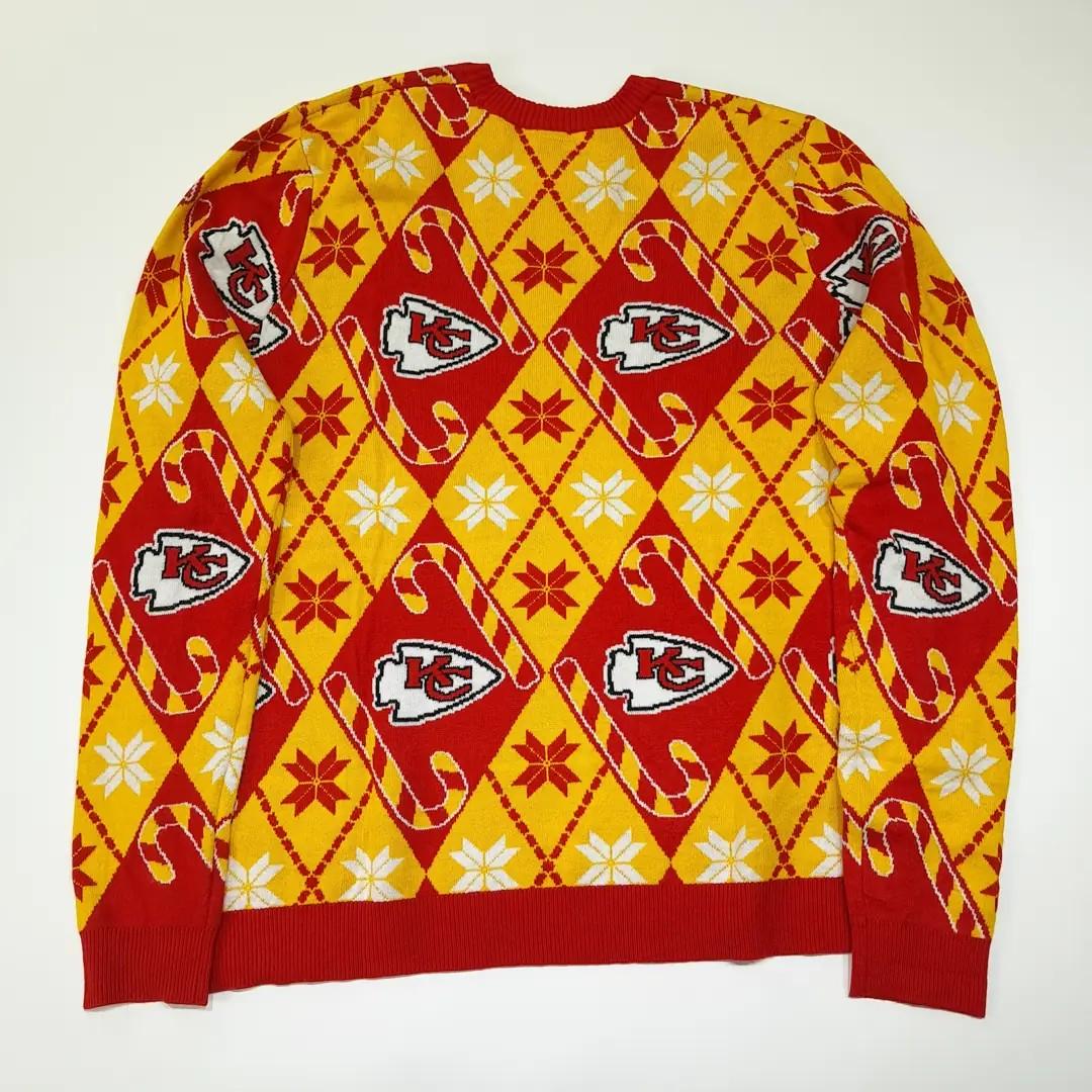 CL316 2XL NFL 아크릴 캔자스시티치프스 아가일 레드 니트 스웨터 8