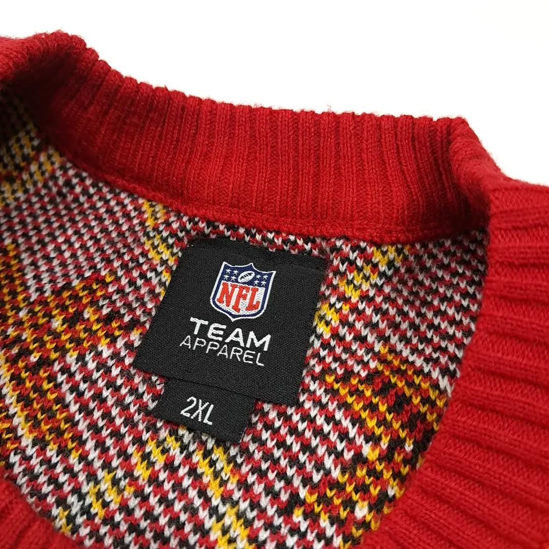 CL316 2XL NFL 아크릴 캔자스시티치프스 아가일 레드 니트 스웨터 4
