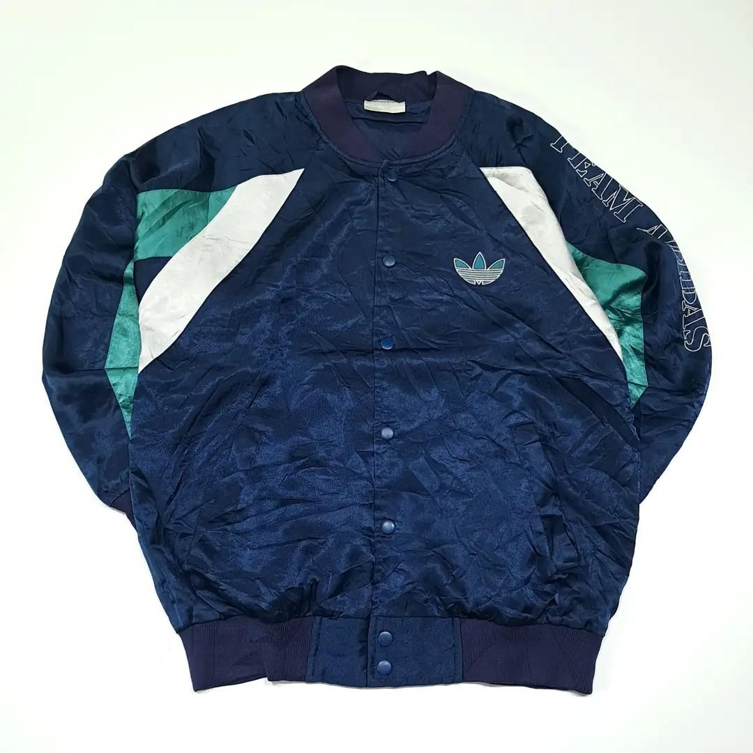 CL305 L 아디다스 90s 새틴 팀아디다스 자수 네이비 자켓 아우터 2