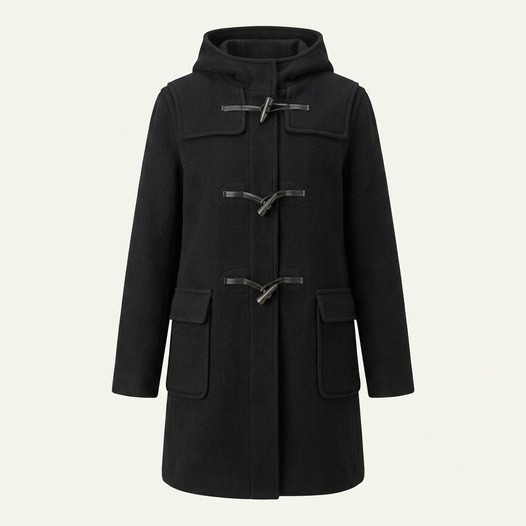 CL287 XL 버버리 00s 영국판 울 토글 블랙 코트 1
