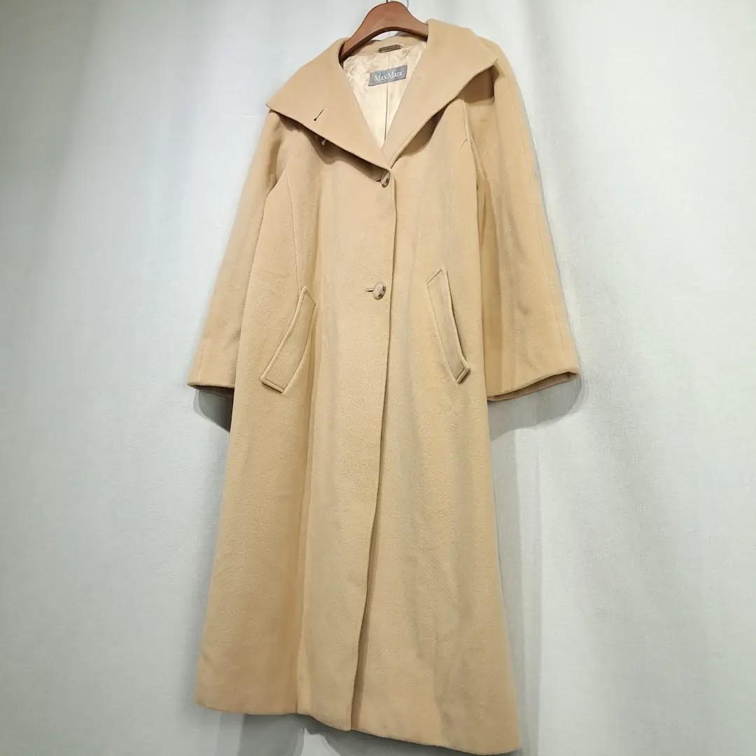 CL285 XL 막스마라 90s 이태리판 울 와이드라펠 카멜베이지 코트 3