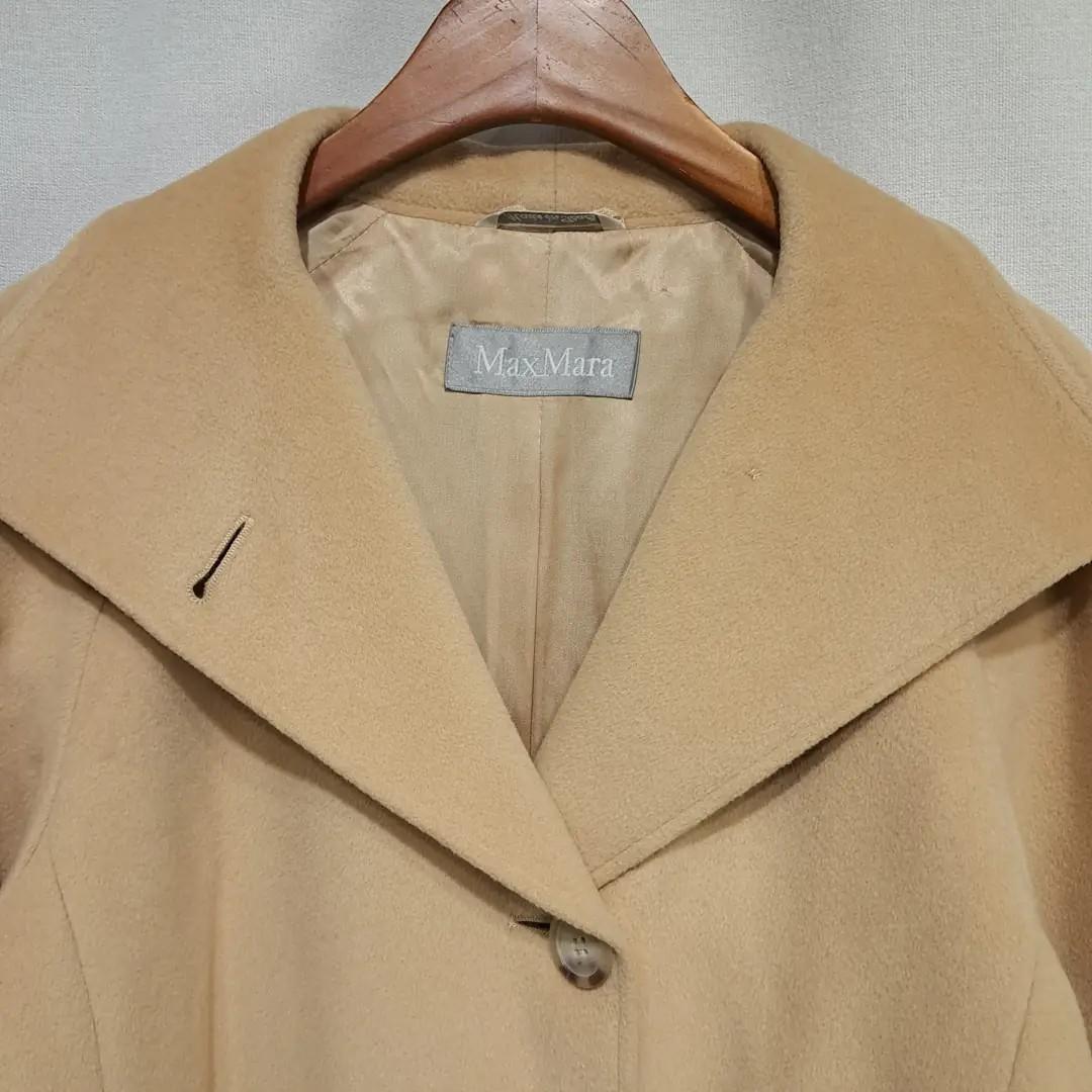 CL285 XL 막스마라 90s 이태리판 울 와이드라펠 카멜베이지 코트 4