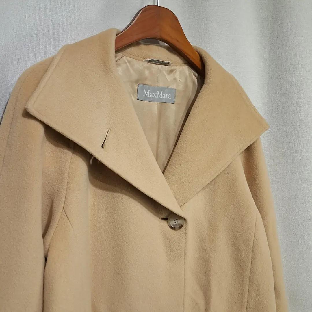 CL285 XL 막스마라 90s 이태리판 울 와이드라펠 카멜베이지 코트 11