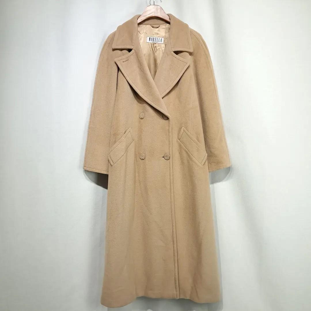 CL284 XL 막스마라 마렐라 90s 이태리판 울캐시미어 더블 카멜 롱코트 2