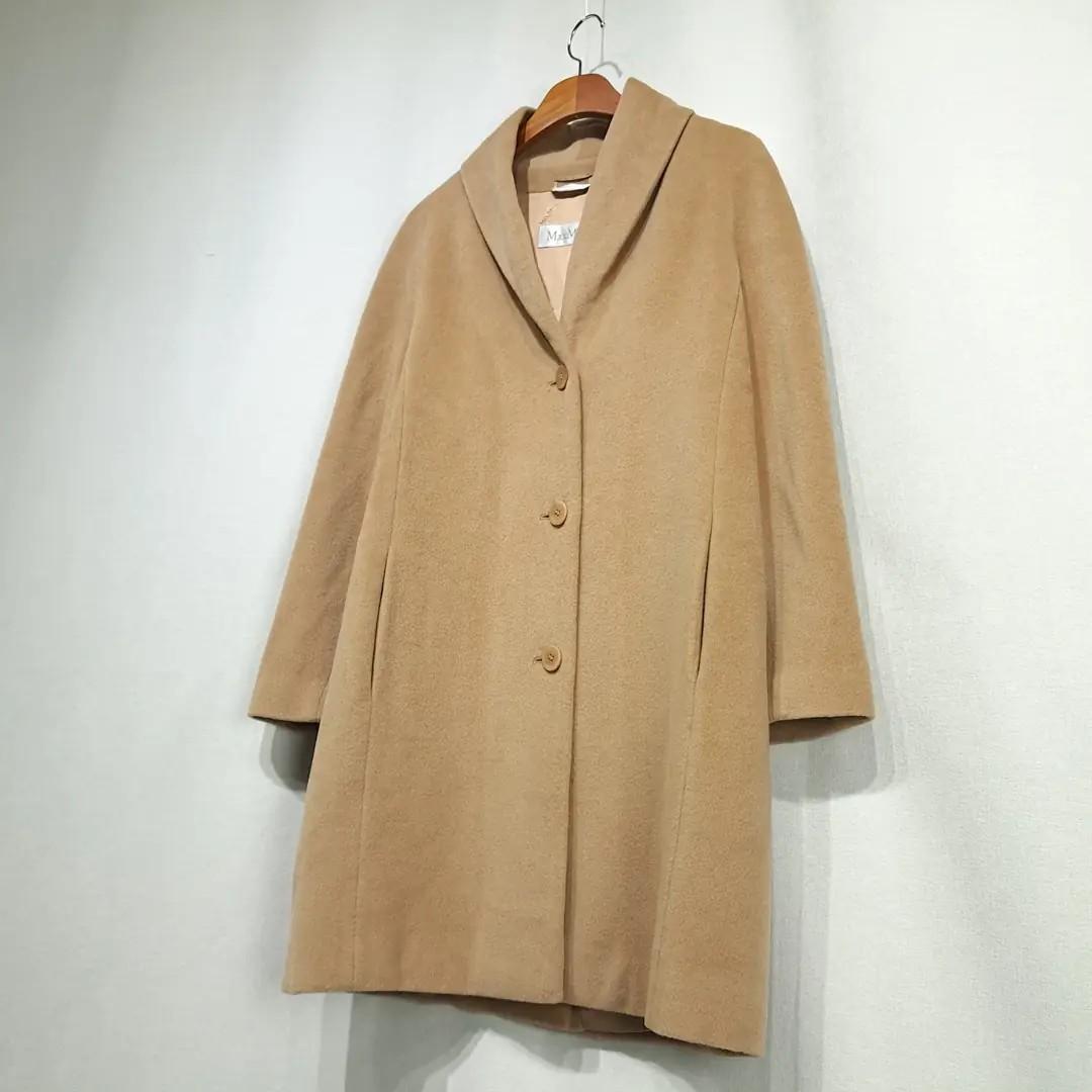 CL281 XL 막스마라 00s 이태리판 울캐시미어 숄칼라 카멜 코트 3